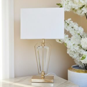 Candeeiro de Mesa com Base em Cristal
